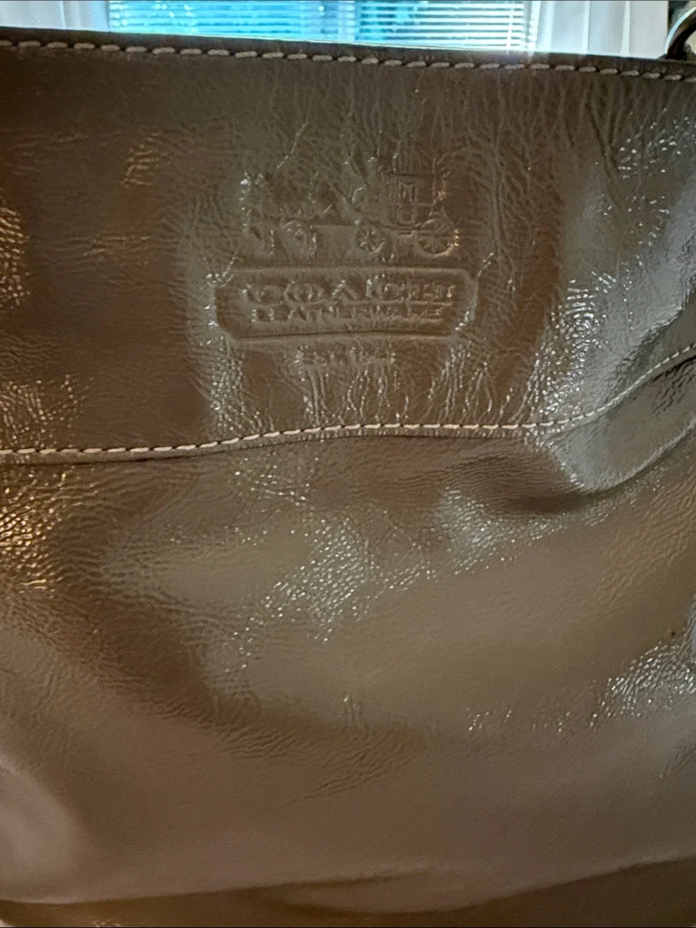 Coach Zoe Olive Green Leather Shoulder Bag with Silver Hardware